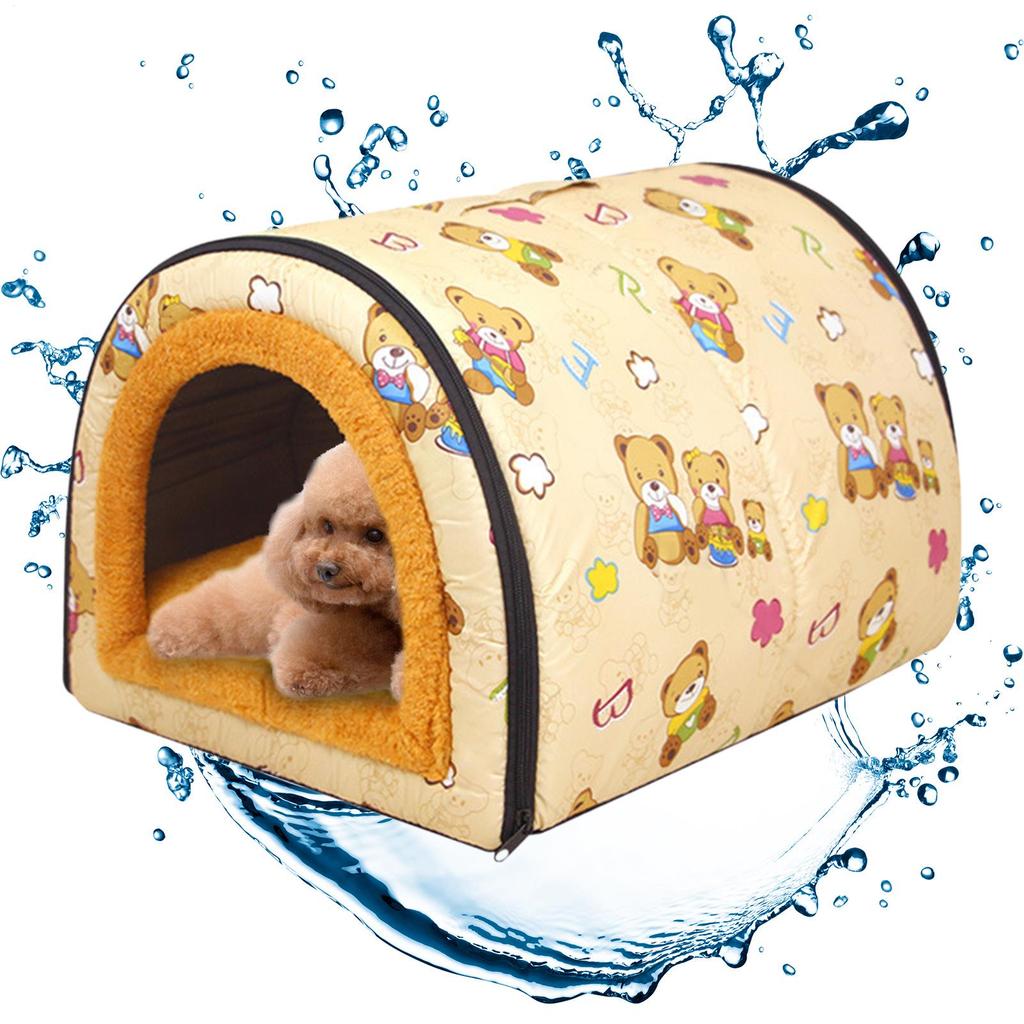 Waterproof dog kennel Cozy Small pet house Weatherproof Cat Dog Cave Dogs Enclosed House Warm Dog House Soft Pet Bed Tent