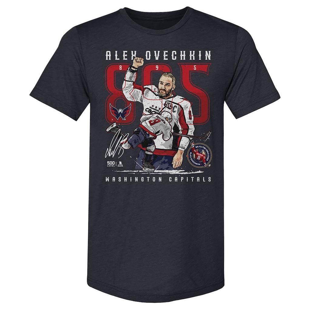 Александр Овечкин Washington Capitals 500 Уровень Лучший бомбардир всех времен TriBlend Трон Мужская и Женская Винтажная Футболка