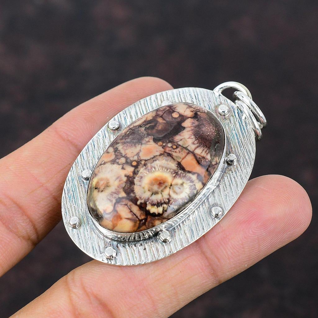 Подвеска из яшмы в виде птичьего глаза Ювелирные изделия из натуральных драгоценных камней Подвеска из стерлингового серебра 925 пробы Подвеска ручной работы Удивительный ювелирный подарок для мамы Дизайнерская подвеска