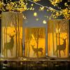 3-Pack Flameless LED Candles with Deer Design Battery-Operated Christmas & Thanksgiving Holiday Decor AA Powered
