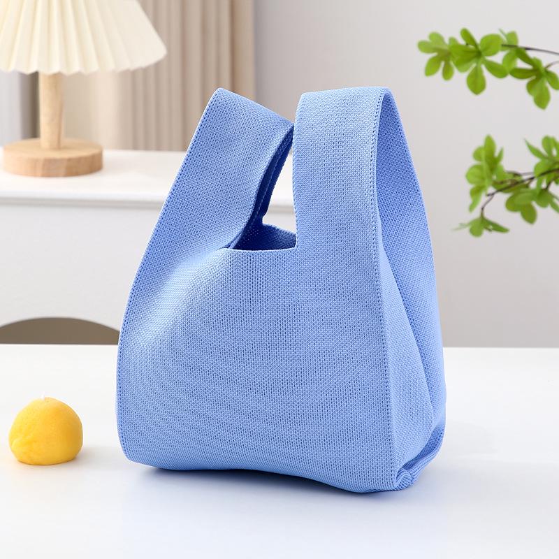 Женская корейская вязаная сумка-тоут 2025 года, конфетные цвета - Универсальная однотонная сумка