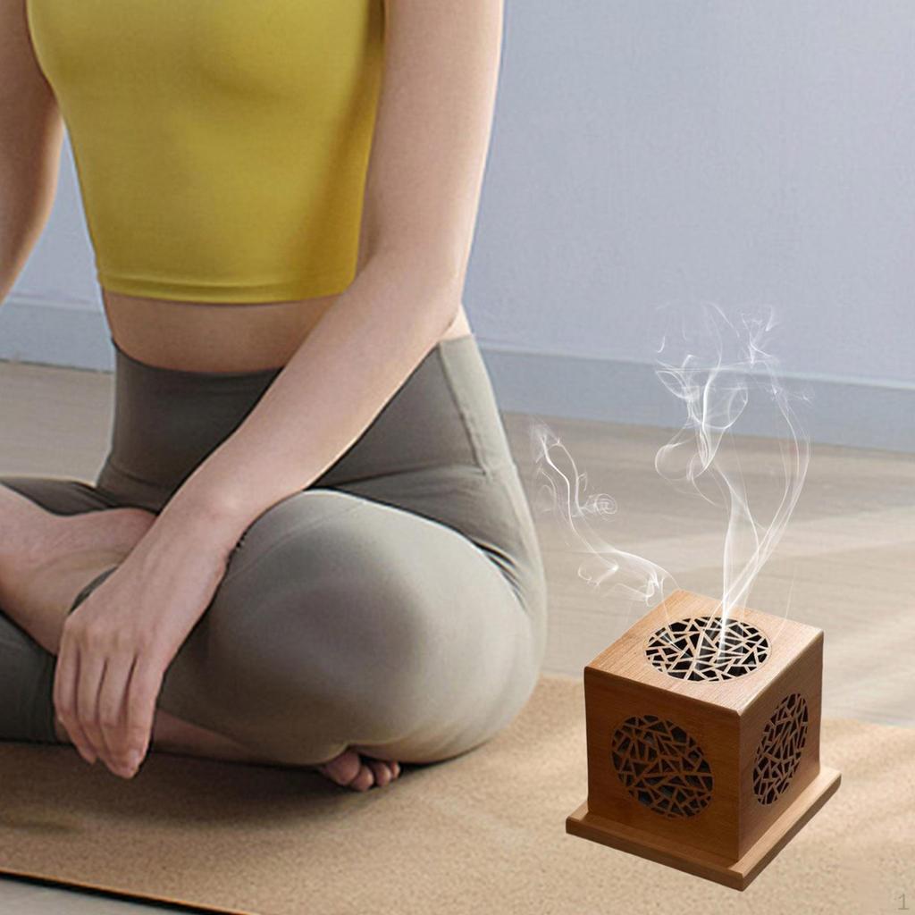 Подставка для благовоний из дерева для настольного использования с крышкой-релаксом