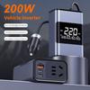 Инвертор питания 200 Вт с большим цифровым дисплеем, маленький портативный автомобильный инвертор, многофункциональная автомобильная розетка
