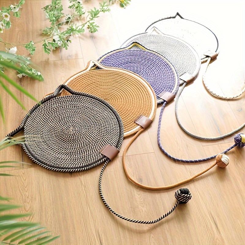 Интерактивная кошачья когтеточка с плетеной веревкой и игрушечным мячиком