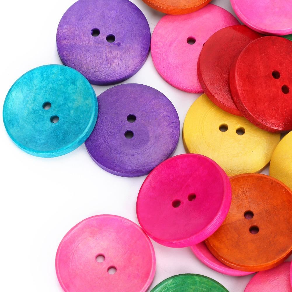 150pcs Multicolor Wooden Buttons 2 Holes DIY Craft Supplies Large Buttons Sewing Buttons DIY Craft