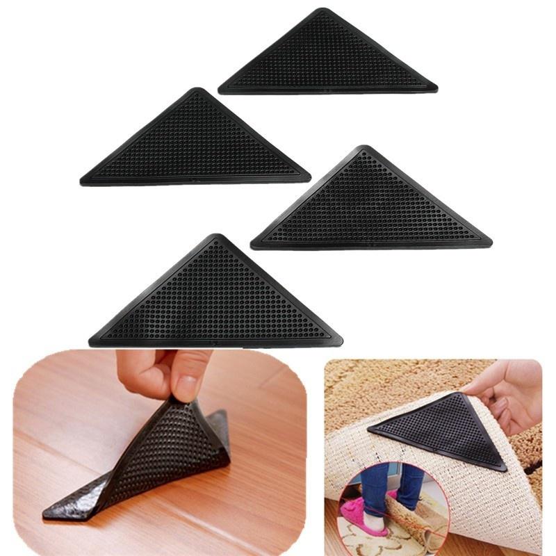 4pcs/Set Reusable Carpet Rug Carpet Tongs Rug Anti-Slip Silicone Grip for Bathroom Home Living Room