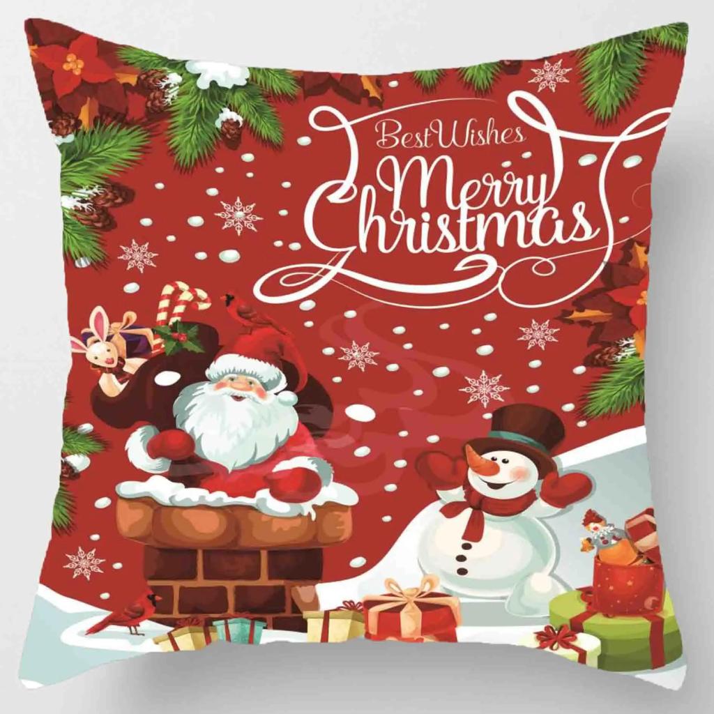 Christmas Themed Pillowcases Car Accessories Office Santa Claus Living Room Sofa Home Pillowcases