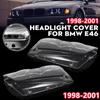 Pair Car Headlight Glass Cover Clear Transparent Automobile Headlamp Head Light Lens For BMW E46 3-series 4 Door 1998-2001