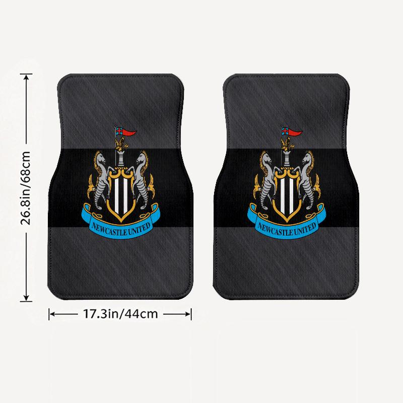 Newcastle United F.C Pattern Black Car Floor Mats Full Car Mats, XPE Non-Slip And Wear-Resistant Mats Suitable for SUV Interiors