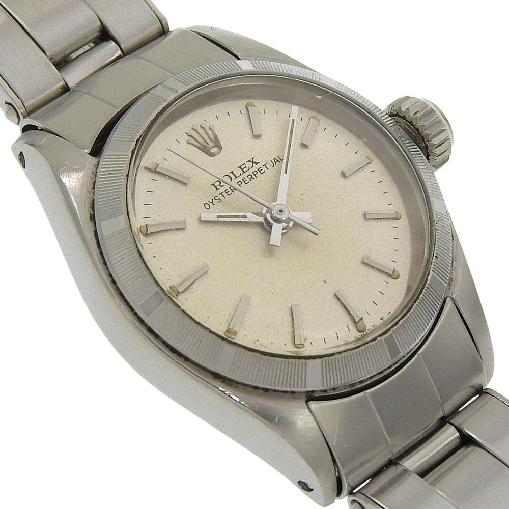 Rolex Oyster Perpetual Часы 6618 кал.1161 Серебристый циферблат Нержавеющая сталь Механические Автоматические Аналоговый дисплей Женские Б/У