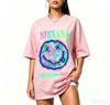 2026 New Street Style Loose And Retro Smiling Face Round Ring Retro Graffiti Cotton Top