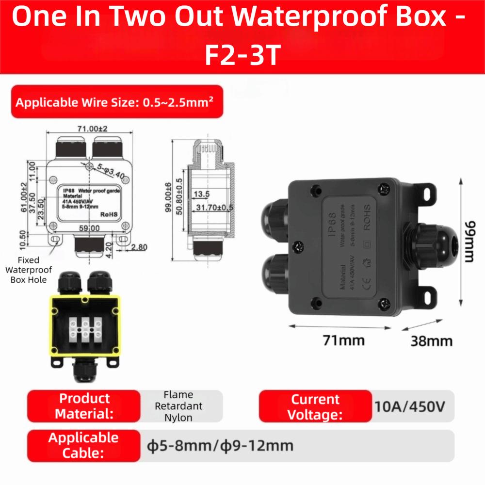 IP68 Rated Outdoor Waterproof Junction Box PC Plastic IP68 Waterproof Junction Box Outdoor Use