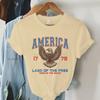 Модные летние футболки с флагом США Америка 1776 Футболка с коротким рукавом 4 июля Винтажные футболки Мужские Женские Повседневные Топы Футболки на 4 июля