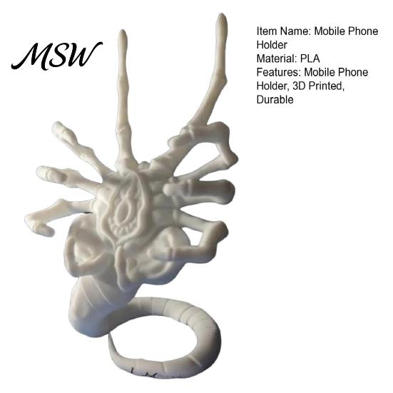 Trendy Desktop Decoration Alien Facehugger Phone Stand, Unique 3D Printed Cell Holder, Sci Fi Style Desk Accessory Sturdy PLA Decorative Smartphone