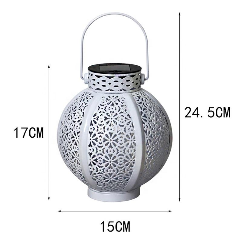 Светодиодный солнечный полый проекционный фонарь из кованого железа, солнечный подвесной светильник, украшение для сада, садовый двор, открытый