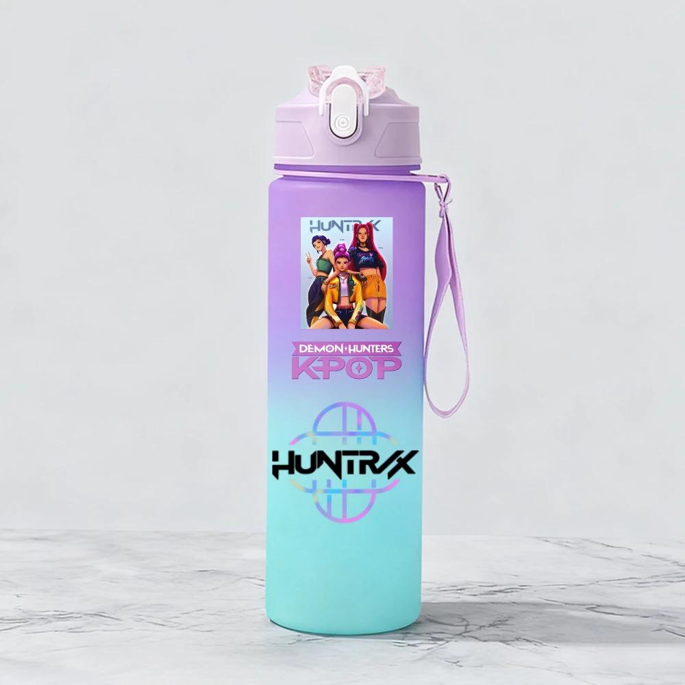 Охотники на демонов Huntr Rumi Mira Zoey Jinu Celine Пластиковый стакан для воды Бутылка для питья Pop Школьная Huntrix Gourde ML KPOP X K 800 Для детей Развлекательный