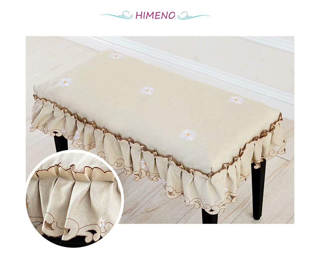 HIMENO Upright Piano Half Cover, Floral Embroidery, with Chair Cover