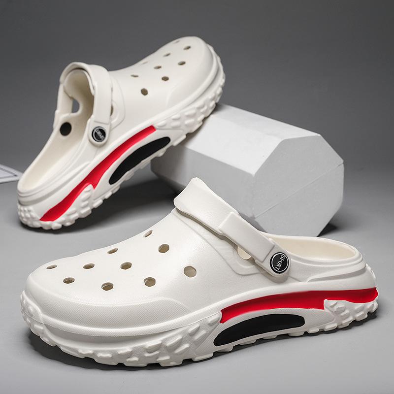 Мужские туфли Hole Shoes, простые и модные, с мягкой подошвой, тапочки-мешки, износостойкие и удобные, с толстой подошвой, пляжные сандалии для мужчин