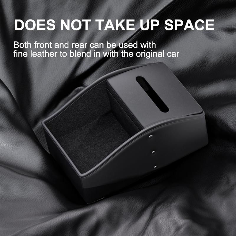 SEAMETAL Car Arm Rest Storage Box Nappa Leather Armrest Organizer with Tissue Holder Universal Auto Center Console Extension Box