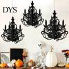 Lightweight Hanging Decorations 3D Candlestick Chandelier Ceiling Ornament, Gothic Halloween Glitter Matte Black Holiday Decor Decoration for