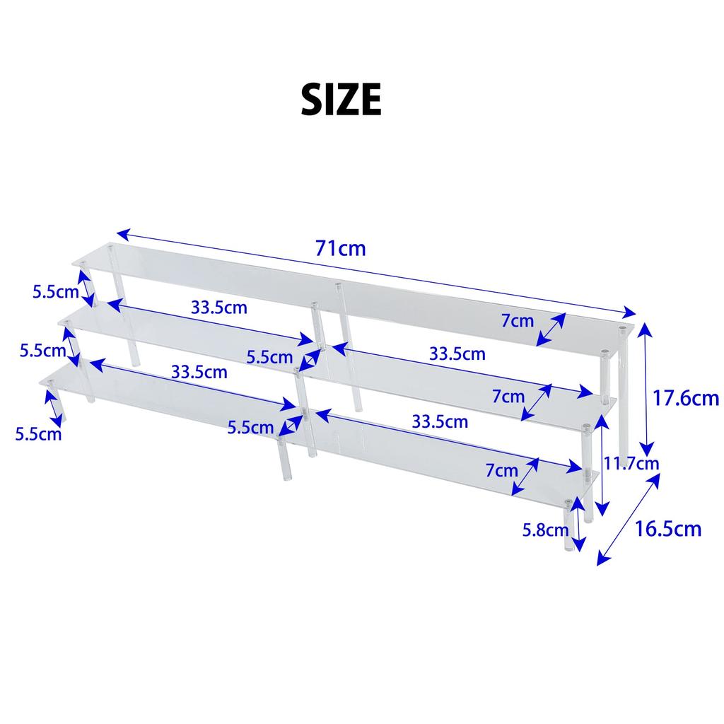 Акриловая 3-х широкая выставочная фигура Земля Подставка для коллекции Акриловая сценическая прозрачная подставка Подставка, ярусы, 71 см, Подставка, Подставка, Подставка,
