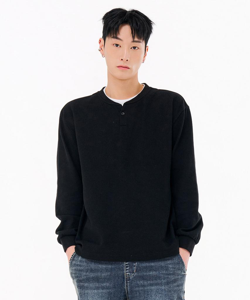 CHASECULT Men'S Neck Variation Layered Long Sleeve T-Shirt-Fark5114B03