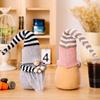 Adorable Plush Gnome Figurine Decor For Christmas Featuring Striped Long Hat Design In Coffee Gray And Pink