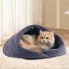 GHOSTCAT Кошачий домик, лежанка для домашних животных, коврик для кошек и собак, купольный домик, пушистый, теплый, складной, моющийся, мягкий, защита от холода зимой, стильный, для помещений, размер L, осень/зима