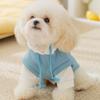 Hooded Pet Sweater Warm Thermal Cotton Two Legs Outfit Winter Dog Cat Clothes Comfortable Pet Hoodie Leash Hole Soft Pet Jacket