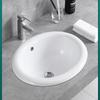 Oval Ceramic Semi-Recessed Countertop Bathroom Sink
