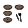 4 шт. коричневые многоразовые крышки для капсул для кофе, подходящие для капсул Nespresso Vertuoline, с совком и кистью
