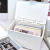 1Pc Korean Acrylic White Storage Box Blind Box Card Korean Photocard Storage Box Photo Card Organizer Compartment Flip Box