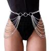 Women Alloy Waist Chain Multi Layer Chain Tassel Belly Chain Adjustable Harness Gothic Waist Chain Clothing Accessory