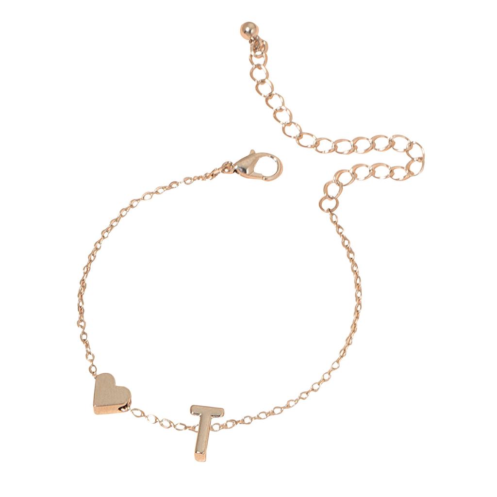 Initial Heart Bracelet Heart Letter Bracelet Personalized Monogram Bracelet 1 Pc