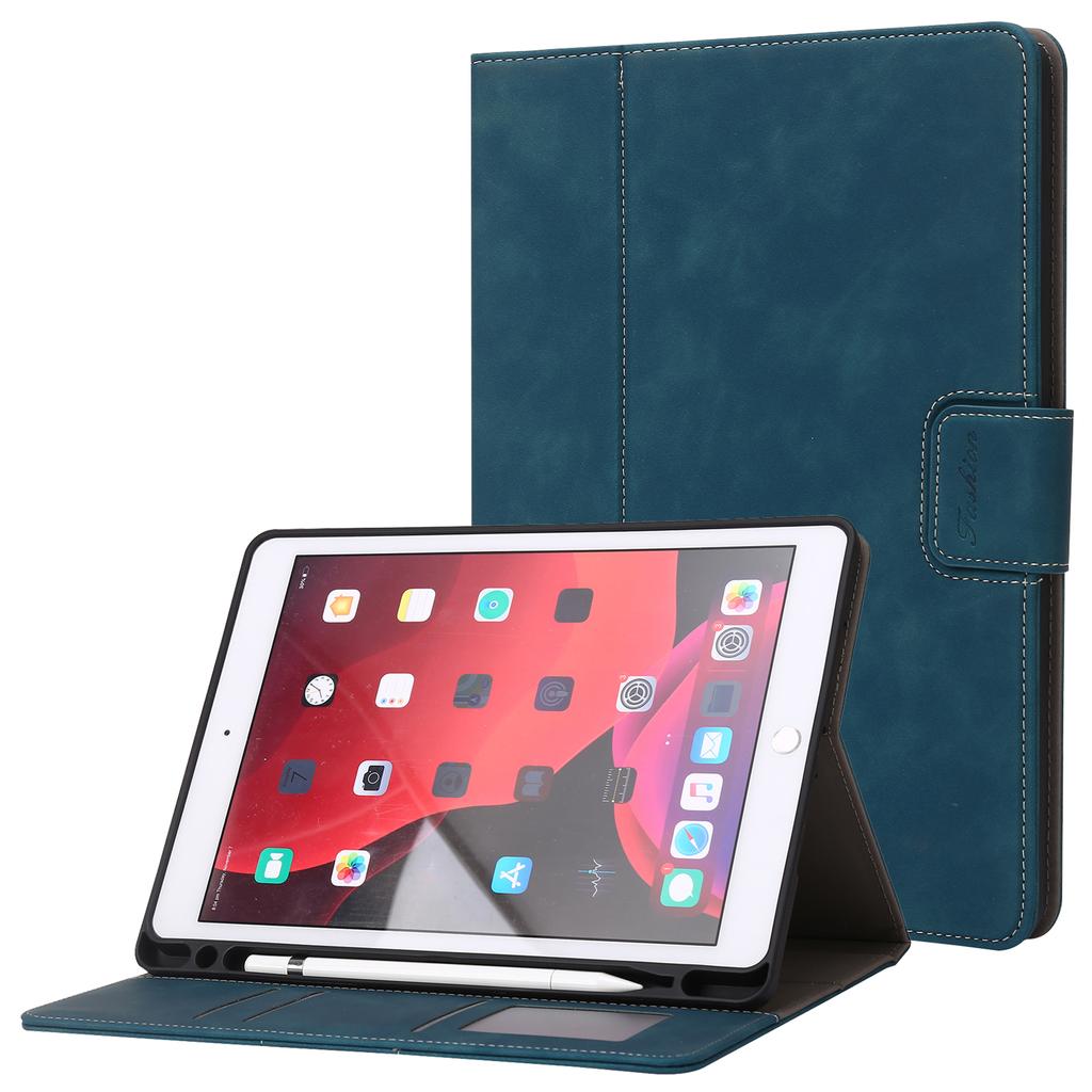 Для iPad 10.2 (2021)/(2019)/(2020)/Air 10,5 дюйма (2019) Чехол-кошелек с текстурой теленка, чехол для планшета с отделением для ручек