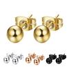 Unisex Stainless Steel Ball Stud Earrings In Black Gold Silver and Rose Gold - Cool Lightweight and Durable for Casual Wear or Gifts