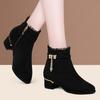 Women Boots Winter Boots Thick-heeled Shoes Lace Ankle Boots Non-slip Mother Shoes Women Winter Boots Shoes Boots