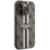 Etui do iPhone 14 Pro Guess 4G Printed Stripes MagSafe Brązowy