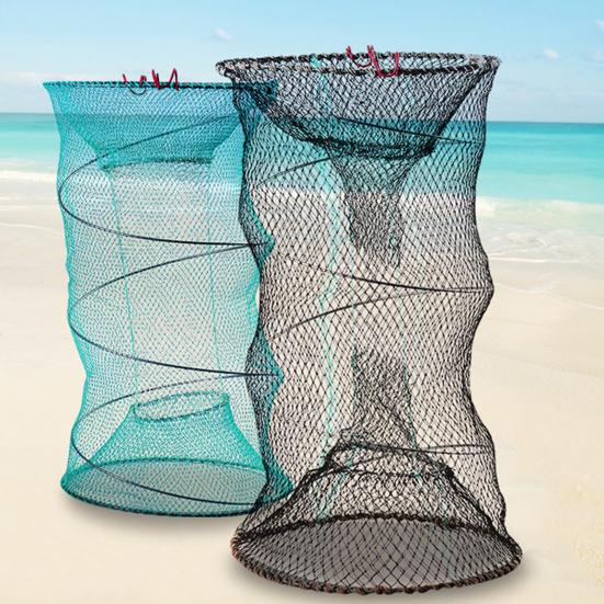 Fish Basket Mesh Shrimp Crab Trap Easy To Use Collapsible Portable Fish Cage Fishing Accessories Tool