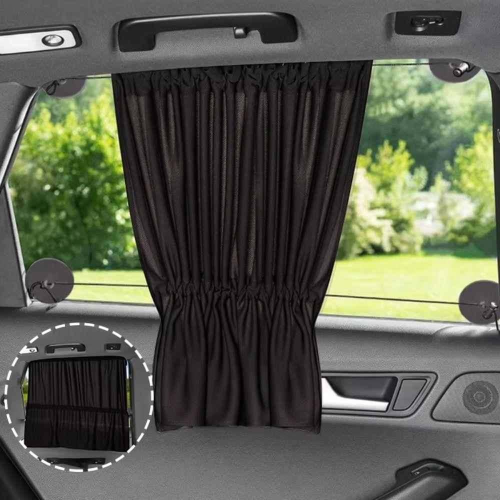 2Pcs With Suction Cup Car Curtain Sun Protection Side Window Curtain Car Interior Accessories