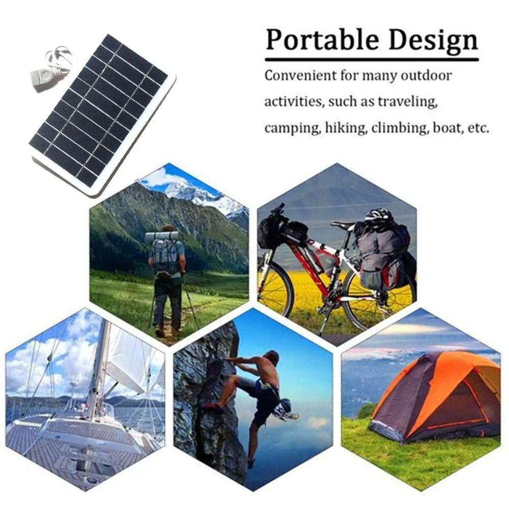 with USB Output USB Solar Charger Panel 5V 2W Portable Solar System Outdoor Charging