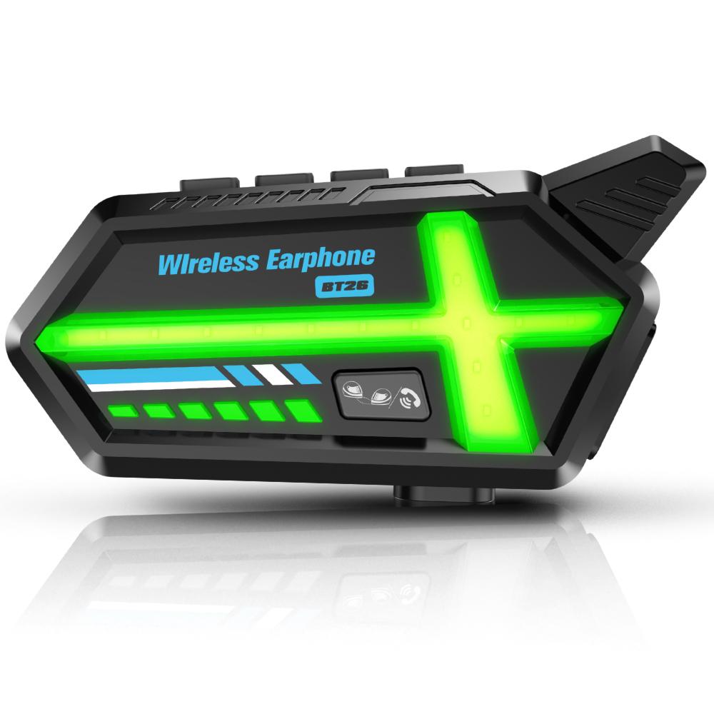 BT26 Motorcycle Helmet Intercom System 500m Range Waterproof Bluetooth Communication Headset