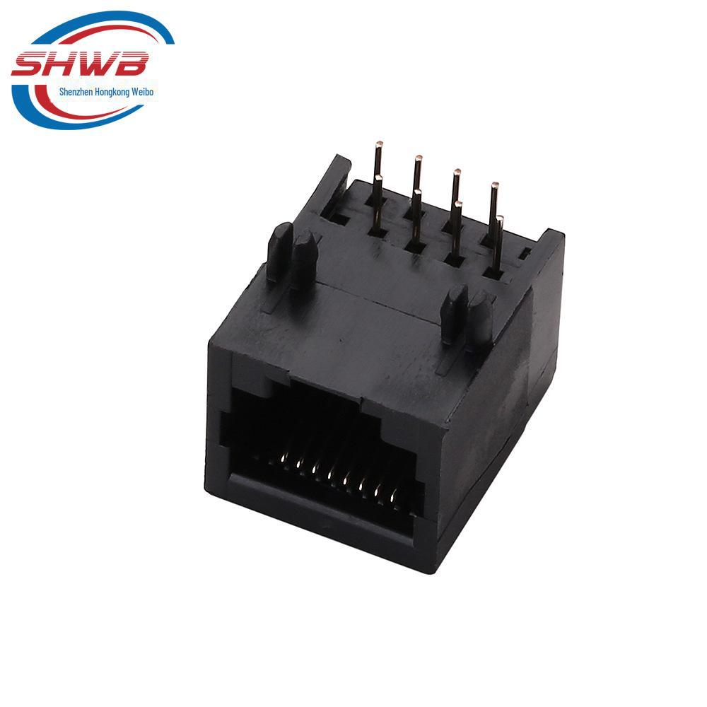 Сетевая розетка RJ45 8P8C, полностью пластиковая, короткий корпус 90°, 17,7 мм, лево/правоориентированная.