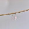 Natural Rose quartz stylish Dangle, Sterling silver pear cut earrings, Teardrop love gemstone bohemian jewelry for Women, Unique gift ideas