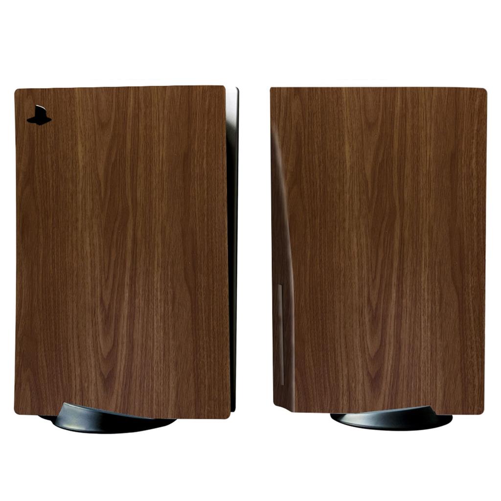 PlayVital Custom Stickers for PS5 Disc Edition Consoles, PS5 Controllers, Charging Stations, Headsets, and Media Remotes [Woodgrain Design]