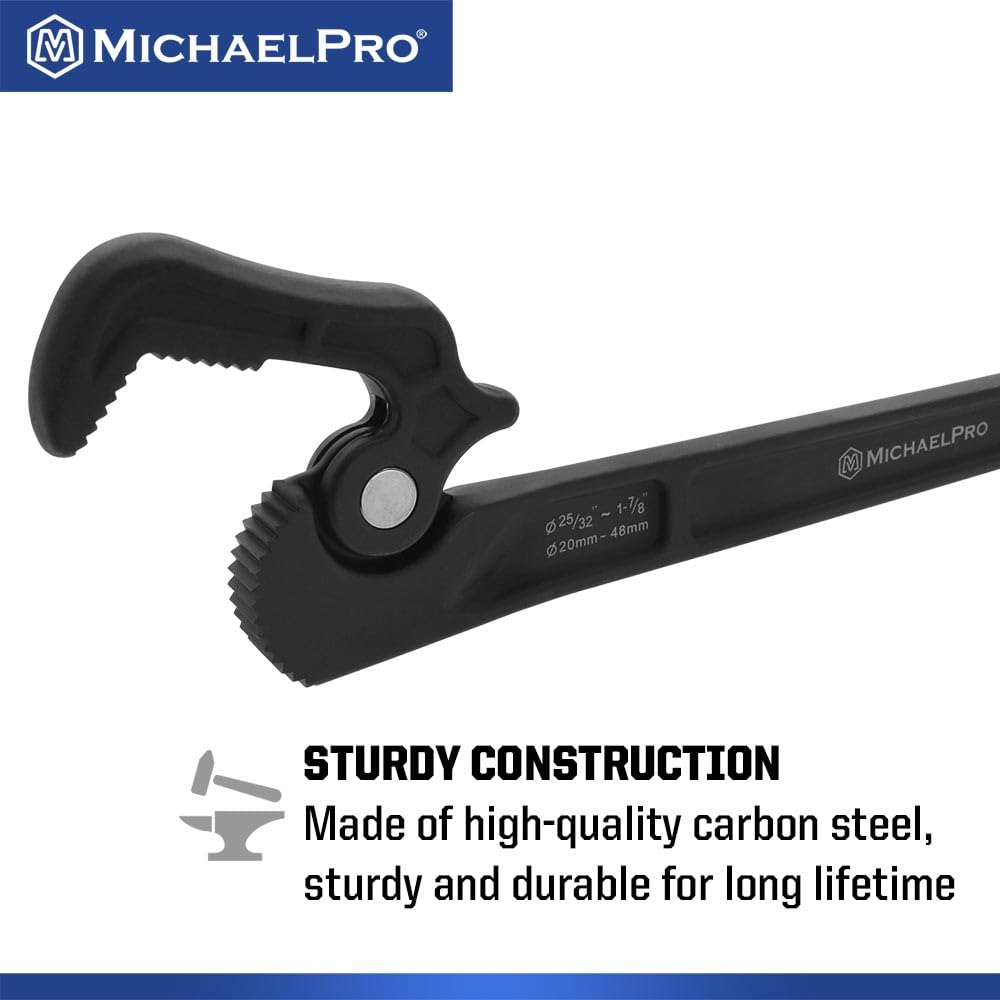 Трубный ключ MichaelPro, разводной сантехнический ключ, диаметр до зажима, разводной ключ с поворотной головкой, саморегулирующийся, 14 дюймов, многофункциональный