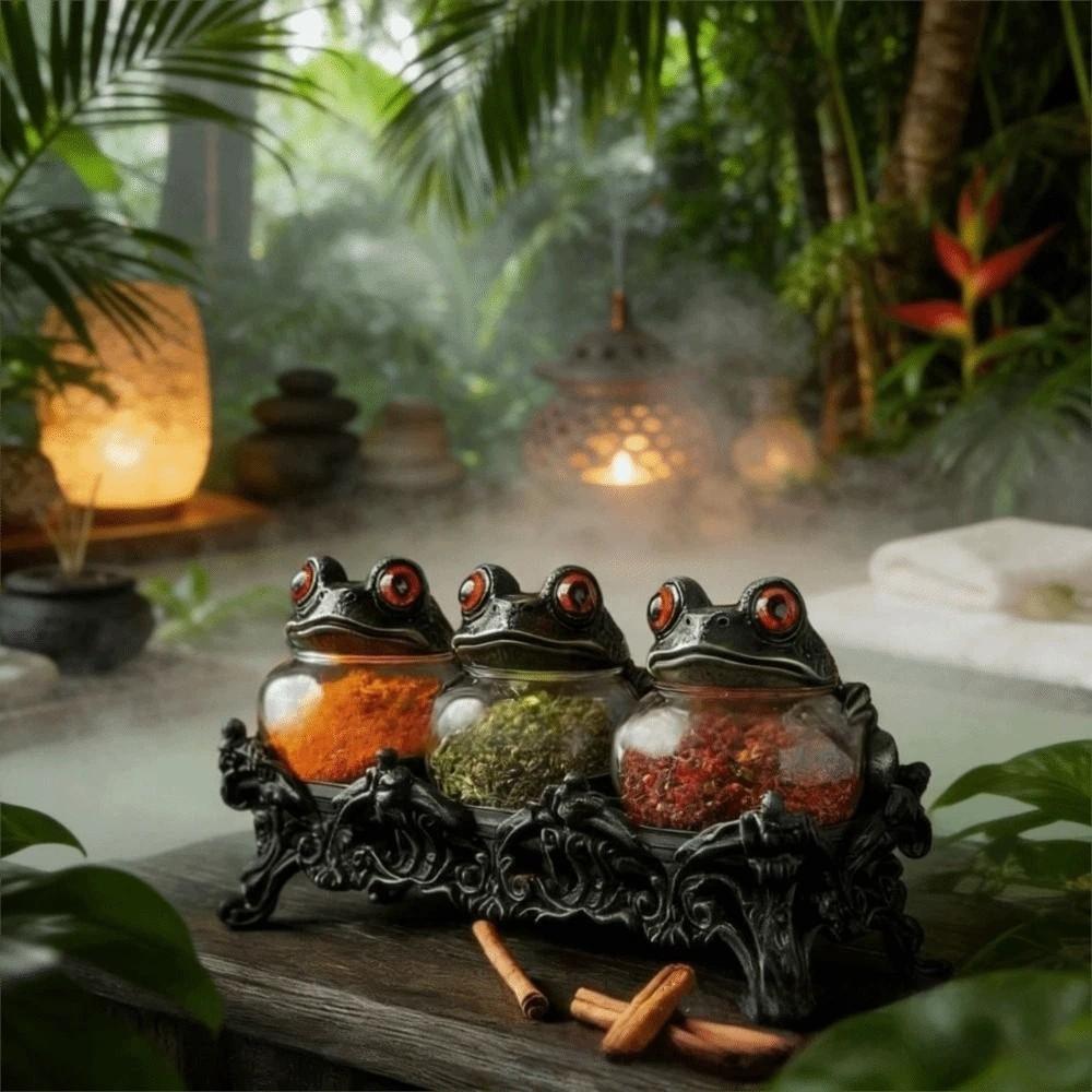 Funny Frog Spice Jar Glass Condiment Bottles Creative Food Seasoning Jar Restaurant