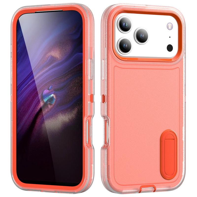 Для iPhone 17 Pro Max Чехол Прочный Бампер Гибридный 3-в-1 Конфетный Цвет Ударопрочный Подставка для Телефона Чехол Для iPhone 16 15 14 13 Pro Max 17e 16e
