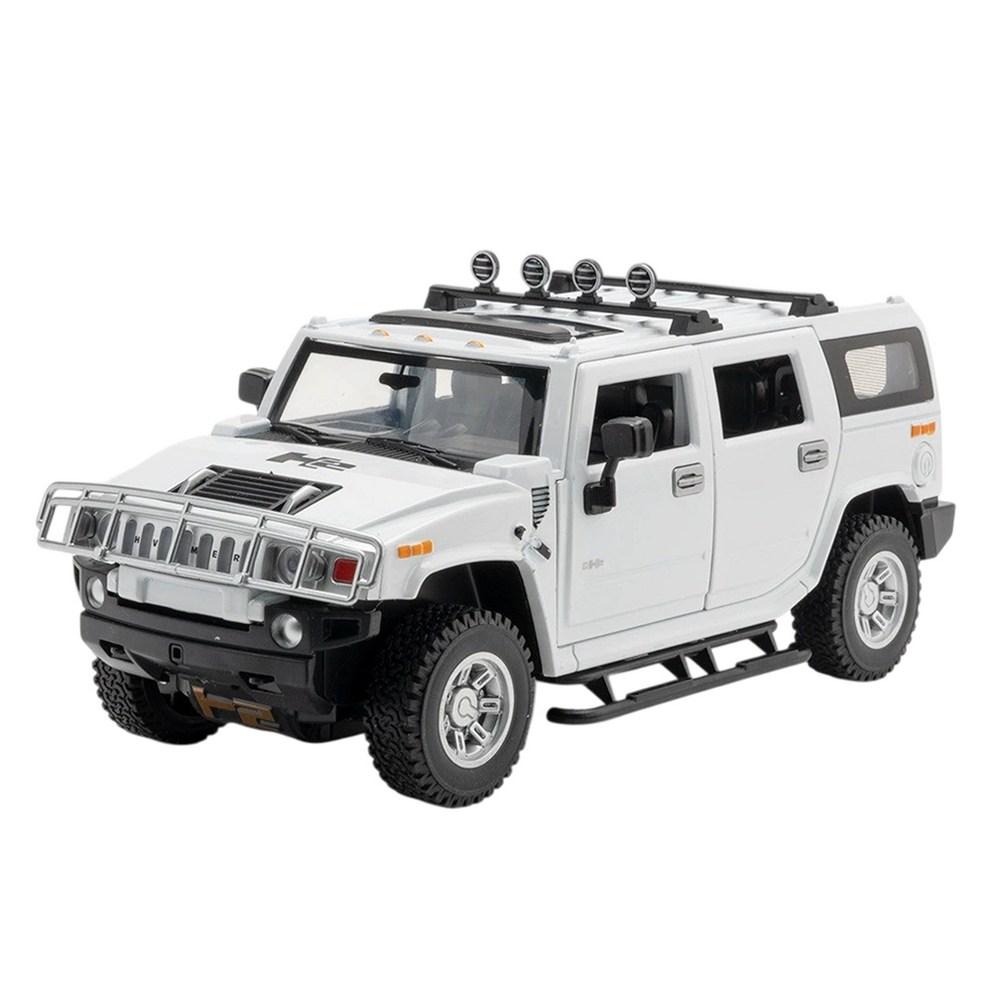 Моя машина 1:24 Металлическая литая модель автомобиля Hummer H2 Фигурка Декорация - Белый