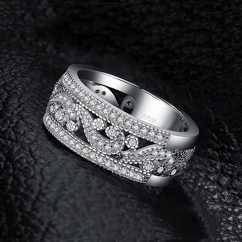 Серебро S925, европейское и американское модное женское кольцо с микропавеем, популярные украшения